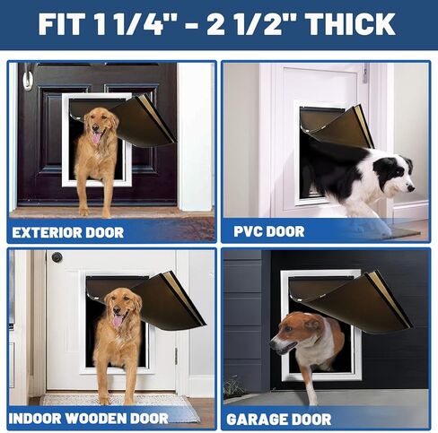 Large Dog Door for Door - Aluminum Doggie Doors for Large Dogs - Large Dog Door for Exterior Doors with Weather Proof Flap, Security Panel in Saudi Arabia