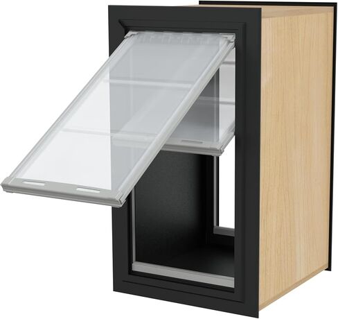 Endura Flap E2 Double Flap Pet Door for Thick Walls | Deep Wall Design up to 15.75" Thick | Insulating Dual-Layer Flap & Durable Aluminum Frame | includes Locking Cover | Black, Medium, Double Flap in Saudi Arabia