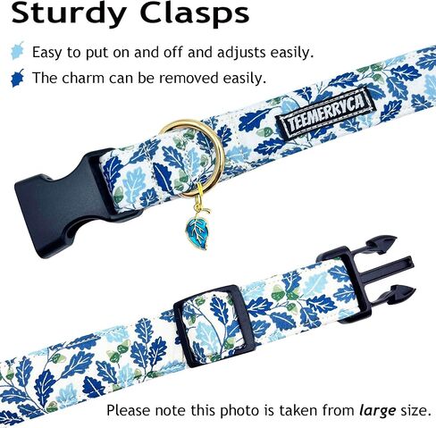 TEEMERRYCA Comfortable Cotton Dog Collars Boy Blue Blueberry Pattern Summer Pet Collar with a Fruit Charm for Male Small Medium Large Dogs, M in Saudi Arabia