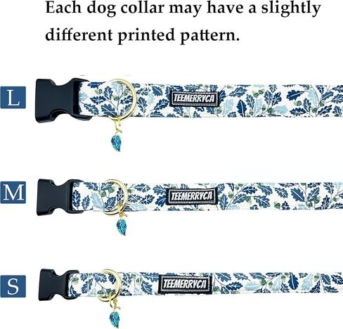 TEEMERRYCA Comfortable Cotton Dog Collars Boy Blue Blueberry Pattern Summer Pet Collar with a Fruit Charm for Male Small Medium Large Dogs, M in Saudi Arabia
