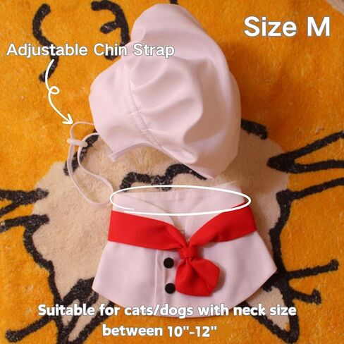 Pet Chef Hat - Adjustable Pet Cooking Chef Cap for Cats Dogs Chef Cloak Shirt Costume Set Pet Halloween Costume Outfit Prop Funny Chef Style Pet Headwear Pet Clothes Apparel Accessories (Small,White) in Saudi Arabia