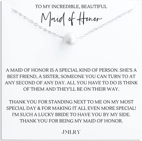 Maid of Honor Gifts from the Bride Sister for Wedding Proposal Thank You Sterling Silver Necklace 18" in Saudi Arabia