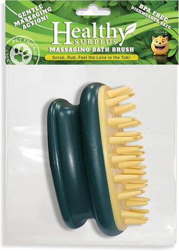 فرشاة تدليك الحمام للحيوانات الأليفة - منظف حمام الحيوانات الأليفة للكلاب والقطط والحيوانات - مقبض مريح احترافي - أخضر in Kuwait