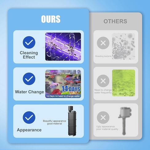 حوض السمك U-V 9W 50-150 جالون فلتر خزان الأسماك 4 في 1 الغوص قابل للتعديل مضخة نافورة الأكسجين 3 طبقة تصفية U-V الأسماك، فلتر خزان الأسماك in Kuwait