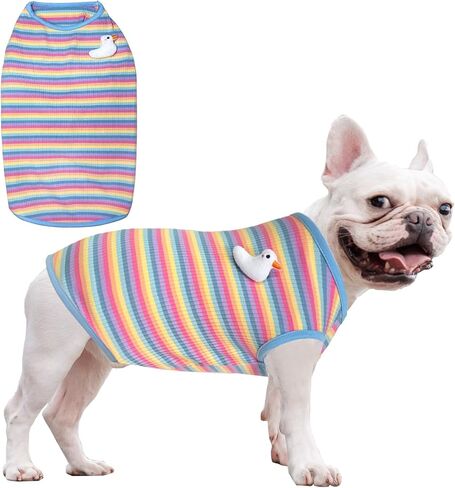 Dog Yellow Tie-dye Sleeveless T-shirt Spring and Summer thin Cotton Puppy Dog Clothes Cute Tie-dye Printed Vest（Large Yellow） in Saudi Arabia