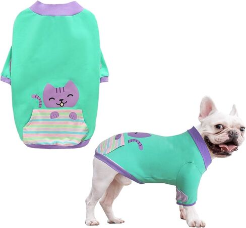 Dog Yellow Tie-dye Sleeveless T-shirt Spring and Summer thin Cotton Puppy Dog Clothes Cute Tie-dye Printed Vest（Large Yellow） in Kuwait