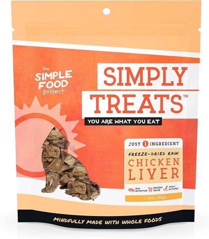 Simple Food Project The Freeze Dried Raw Cat Treats Grain Free, All Natural, with Just 1 Ingredient - Chicken Liver in Saudi Arabia