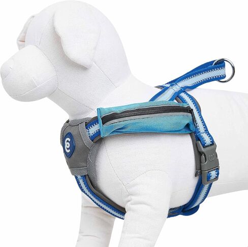 سترة لحزام الكلاب من Blueberry Pet Essentials عاكسة للعودة إلى الأساسيات مع جيب للمكافآت، لون أزرق سماوي، أحزمة صغيرة قابلة للتعديل للكلاب in Saudi Arabia