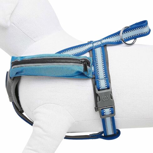 سترة لحزام الكلاب من Blueberry Pet Essentials عاكسة للعودة إلى الأساسيات مع جيب للمكافآت، لون أزرق سماوي، أحزمة صغيرة قابلة للتعديل للكلاب in Saudi Arabia