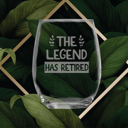 هدية زجاجية لمحبي النبيذ من The Legend Has Retired (15 أونصة) - هدايا تقاعد عالية الجودة، مثالية للاحتفال بالبدايات الجديدة، وحفلات المكتب، والوداع، والوداع، وعيد ميلاد مضحك للمتقاعدين in Kuwait