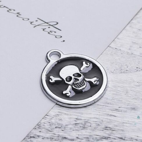 POPETPOP Skull Dog Tag Dog Name Tags Personalized: Metal Dog ID Tags Day of the Dead Personalized Dog Tags Pet ID Tags for Cats and Dogs, Black 25MM in Saudi Arabia