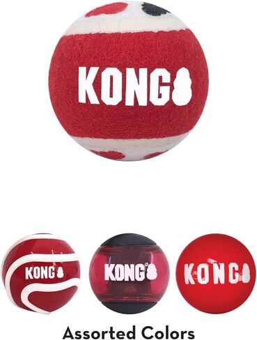 KONG Signature Assorted Balls for Fetch and Retrieving (Medium (4 Pack)) in Saudi Arabia