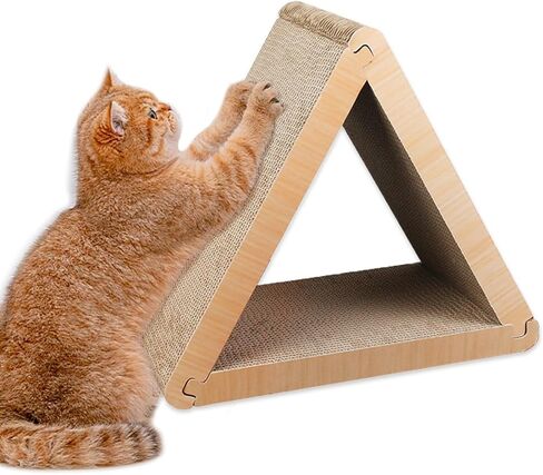 لوح خدش للقطط من الورق المقوى العمودي بثلاثة جوانب، شحذ مخلب القطط، ألعاب نفق خدش للقطط المثلثة، تمرين لعب القطط، 6 جوانب متاحة للقطط في الأماكن المغلقة (كبيرة) in Kuwait