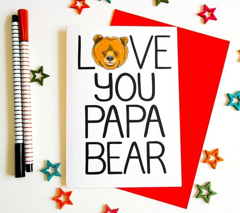 Love You Papa Bear - بطاقة عيد ميلاد، بطاقة عيد الأب، بطاقة الذكرى السنوية أو لمجرد والدك أو جدك أو زوجك أو شريكك in Kuwait