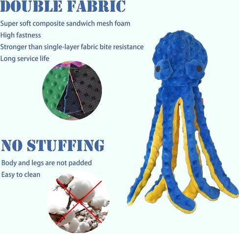 No Stuffing Dog Toys for Aggressive Chewers, Squeaky Wrinkled Toys, Durable Dog Chew Toys, Soft and Tough Plush Toys, Suitable for All Breeds of Dogs. (Dinosaur (Blue)) in Saudi Arabia