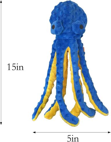 No Stuffing Dog Toys for Aggressive Chewers, Squeaky Wrinkled Toys, Durable Dog Chew Toys, Soft and Tough Plush Toys, Suitable for All Breeds of Dogs. (Dinosaur (Blue)) in Saudi Arabia