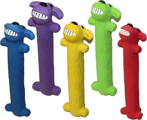 HDP Latex Dog Squeaker Bone Toy Color:Small/Med Bone Size:Pack of 3 in Saudi Arabia