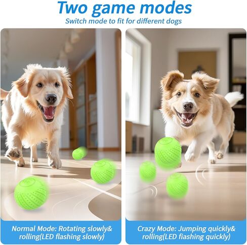 لعبة كرة الكلب التفاعلية الذكية، كرة دوارة نشطة للجراء/الكلاب الصغيرة مع أضواء LED، كرة دوارة متحركة أوتوماتيكية، قابلة لإعادة الشحن عبر USB، أخضر in Kuwait