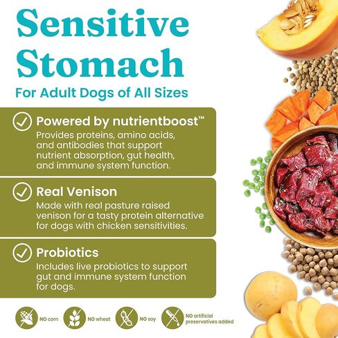 Solid Gold Dry Dog Food for Adult & Senior Dogs - Made w/Real Venison, Potato, & Pumpkin - Nutrientboost Buck Wild Sensitive Stomach Dog Food for Protein Sensitivities & Gut Health - 22 LB in Saudi Arabia