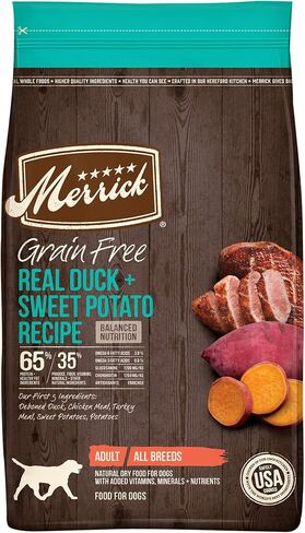 Merrick Premium Grain Free Dry Adult Dog Food, Wholesome and Natural Kibble with Real Duck and Sweet Potato - 22.0 lb. Bag in Saudi Arabia
