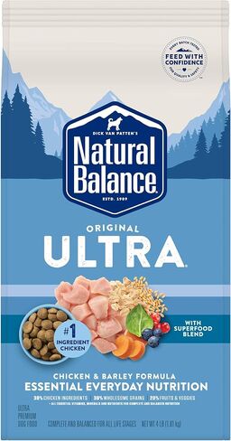 Natural Balance Original Ultra Adult Dry Dog Food with Superfood Blend and Healthy Grains, Chicken & Barley Recipe, 24 Pound (Pack of 1) in Saudi Arabia