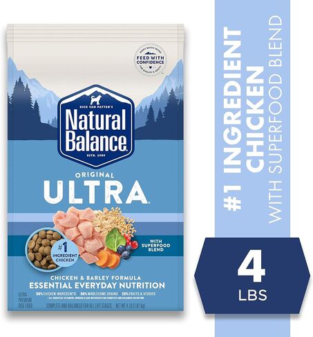 Natural Balance Original Ultra Adult Dry Dog Food with Superfood Blend and Healthy Grains, Chicken & Barley Recipe, 24 Pound (Pack of 1) in Saudi Arabia