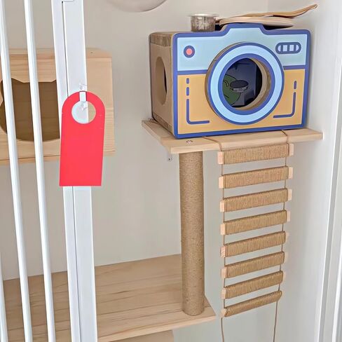 Cat Ladder Bridge Cat Tree Scratching Post Cat Tower - Enhance Your Cat's Playground with our Sturdy Cat Bridge (L-22in (56cm)) in Saudi Arabia