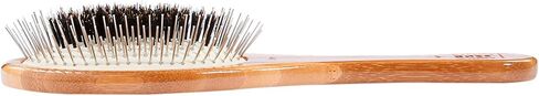 Bass Brushes Medium Oval Wire and Boar Pet Brush with Bamboo Wood Handle in Saudi Arabia