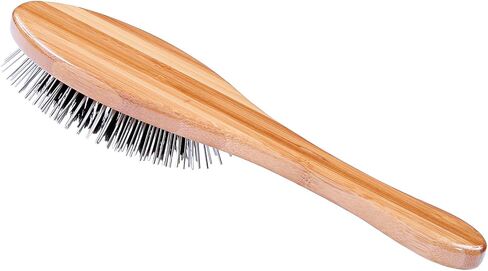 Bass Brushes Medium Oval Wire and Boar Pet Brush with Bamboo Wood Handle in Saudi Arabia