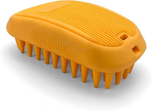 Heavy-Duty Grooming Brush for Dogs and Cats - Silicone Tool for Shedding, Massaging, and Bath Washing to Remove Hair, Fur, Soap and Debris in Saudi Arabia