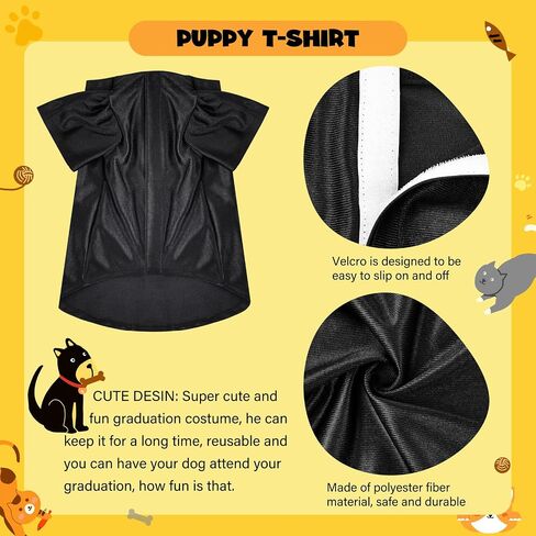 Dog Graduation Cap and Gown, Dogs Cats Graduation Holiday Halloween Costume Accessory(Black,Medium) in Saudi Arabia
