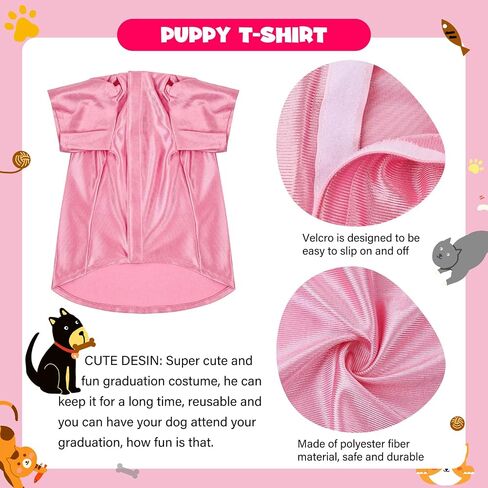 Dog Graduation Cap and Gown, Dogs Cats Graduation Holiday Halloween Costume Accessory(Black,Medium) in Saudi Arabia