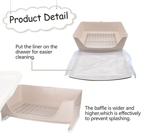 Tfwadmx Large Rabbit Litter Box Bunny Corner Toilet Potty Trainer with Drawer Bigger Pet Pan for Adult Guinea Pigs Chinchilla Hamster Hedgehog and Other Animals (Brown) in Kuwait