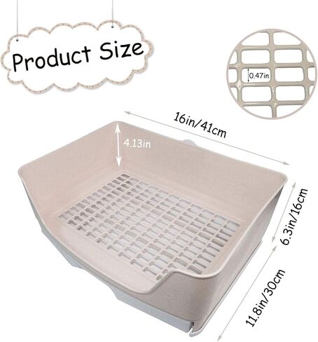 Tfwadmx Large Rabbit Litter Box Bunny Corner Toilet Potty Trainer with Drawer Bigger Pet Pan for Adult Guinea Pigs Chinchilla Hamster Hedgehog and Other Animals (Brown) in Kuwait