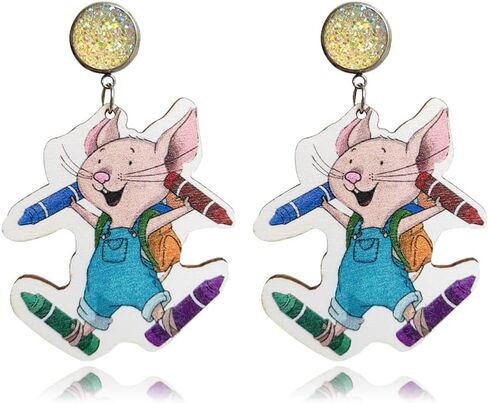Handmade Hungry Caterpillar Dangle Earrings for Women Reading Librarians Teachers Earrings Lightweight Back to School Graduation Earrings Fun Teacher Appreciation Jewelry (C) in Saudi Arabia