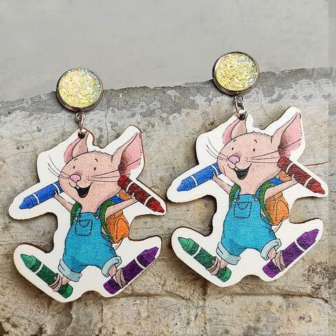 Handmade Hungry Caterpillar Dangle Earrings for Women Reading Librarians Teachers Earrings Lightweight Back to School Graduation Earrings Fun Teacher Appreciation Jewelry (C) in Saudi Arabia