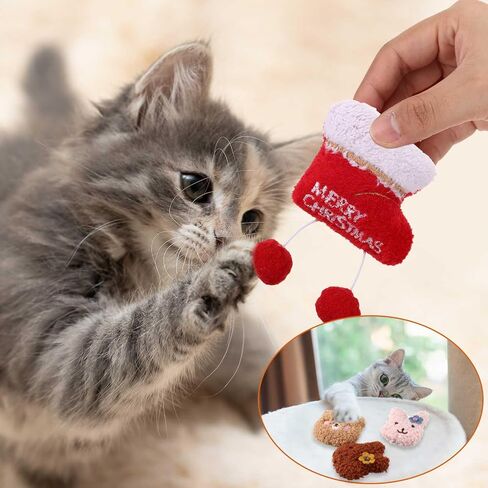 Sratte 50 Pieces Cat Toys Bulk Catnip Indoor Interactive Chew Toys Different Soft Cotton Cute Shapes Inside Kitten Entertaining Kitty Plush Training Chewing Birthday Gift Pillow(Fresh) in Saudi Arabia