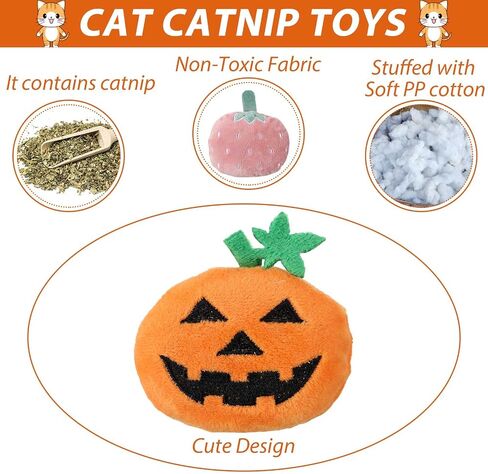Sratte 50 Pieces Cat Toys Bulk Catnip Indoor Interactive Chew Toys Different Soft Cotton Cute Shapes Inside Kitten Entertaining Kitty Plush Training Chewing Birthday Gift Pillow(Fresh) in Saudi Arabia