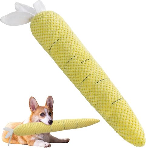 HOMBYS Chewproof Dog Chew Toys for Aggressive Chewers, Indestructible & Plush Squeaky Dog Toys for Small, Medium & Large Dogs, Puppy Teething Toys to Keep Them Busy, Carrot Dog Toy in Saudi Arabia