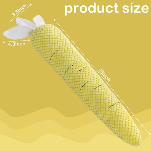 HOMBYS Chewproof Dog Chew Toys for Aggressive Chewers, Indestructible & Plush Squeaky Dog Toys for Small, Medium & Large Dogs, Puppy Teething Toys to Keep Them Busy, Carrot Dog Toy in Saudi Arabia