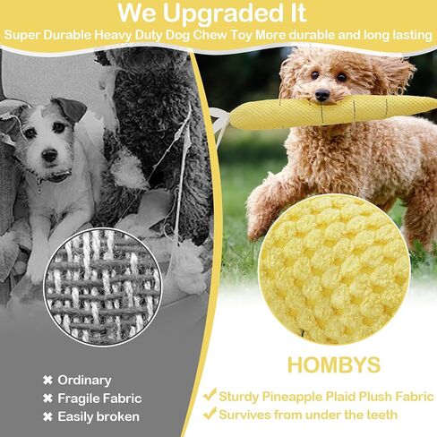 HOMBYS Chewproof Dog Chew Toys for Aggressive Chewers, Indestructible & Plush Squeaky Dog Toys for Small, Medium & Large Dogs, Puppy Teething Toys to Keep Them Busy, Carrot Dog Toy in Saudi Arabia