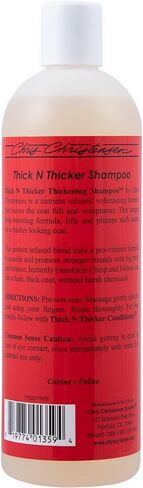 Chris Christensen Pet Shampoo, 16 oz Thick N Thicker Thickening Shampoo, Groom Like a Professional, Pro-Vitamin Formula, Nutrient and Protein Infused Blend, Made in The USA in Saudi Arabia
