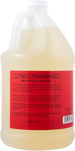 Chris Christensen Pet Shampoo, 16 oz Thick N Thicker Thickening Shampoo, Groom Like a Professional, Pro-Vitamin Formula, Nutrient and Protein Infused Blend, Made in The USA in Saudi Arabia