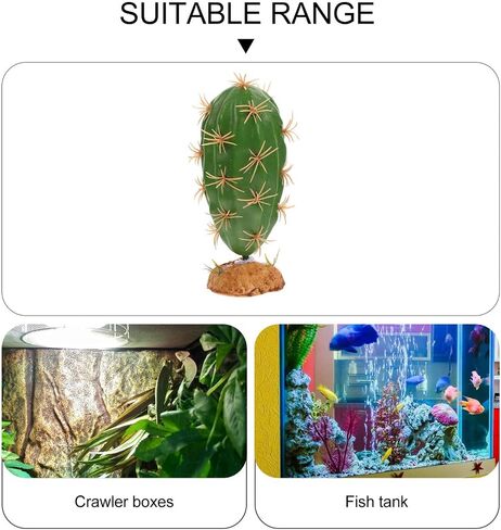 POPETPOP Cactus Terrarium Plant Reptile Plants Aquarium Plants Plastic Cactus Plant for Lizard Gecko Bearded Dragon Fish Tank Desert Reptile Decoration in Saudi Arabia