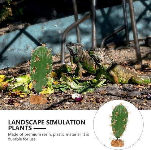 POPETPOP Cactus Terrarium Plant Reptile Plants Aquarium Plants Plastic Cactus Plant for Lizard Gecko Bearded Dragon Fish Tank Desert Reptile Decoration in Saudi Arabia