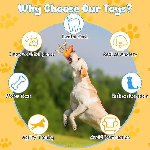 ألعاب مضغ للكلاب من نوغات للمضغ العدواني - ألعاب تسنين الجراء من المطاط الطبيعي - ألعاب تفاعلية للكلاب - لعبة كلب محشوة لوقت لعب ممتد، لعبة مضغ وجلب للسلالات الصغيرة المتوسطة (حليب-3 عبوات) in Kuwait