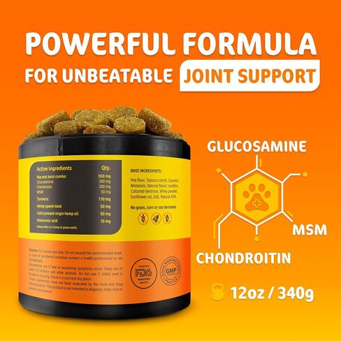 GIGIL Joint Support Supplement for Dogs – Hip and Joint Chews for Dogs with Glucosamine Chondroitin and MSM, Hyaluronic Acid – Dog Joint Supplement Large & Small Breeds – Beef Flavor – 9oz (120 Chews) in Saudi Arabia