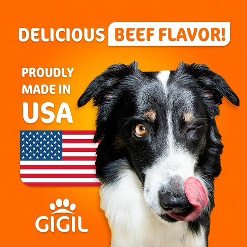 GIGIL Joint Support Supplement for Dogs – Hip and Joint Chews for Dogs with Glucosamine Chondroitin and MSM, Hyaluronic Acid – Dog Joint Supplement Large & Small Breeds – Beef Flavor – 9oz (120 Chews) in Saudi Arabia