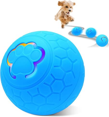 Smart Interactive Dog Ball Toy,Active Rolling Ball for Dogs with LED Flash Light,Moving Bouncing Dog Ball for Puppy/Small/Medium Dogs,Stimulating Exercise and Fun Pet Playtime in Kuwait