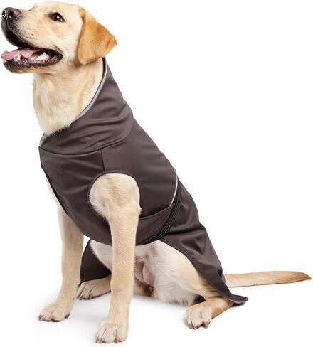 Goldpaw Rain Paw Dog Jacket - Waterproof Pet Coat for All-Weather Protection, Adjustable Fit, and Stylish Canine Outerwear - Red, Size 12 in Saudi Arabia